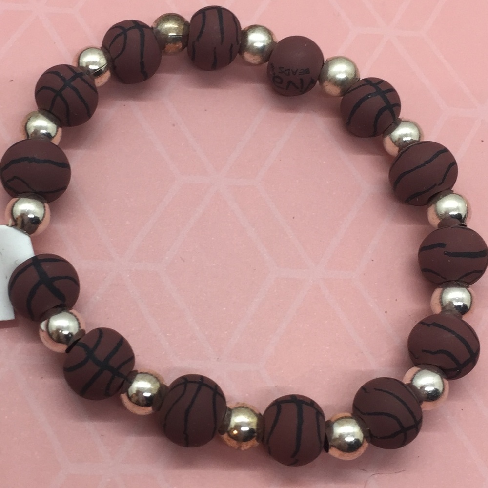 Viva Beads Stretch Bracelet Basketball NEW